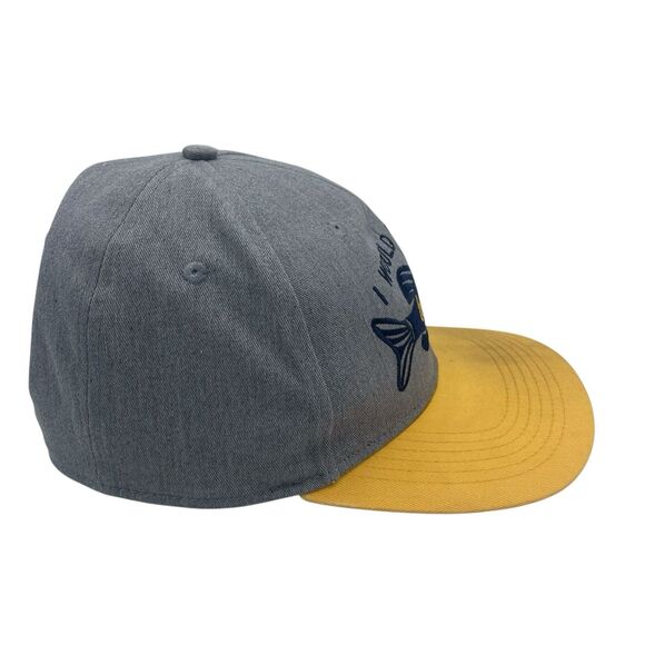 Bass Pro Shops Hat Kids Gray Yellow “I Would Rather Be Fishing” Cap - Picture 3 of 7